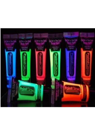 Imagen de 12 Pinturas Fluorescente Neón Corporal Maquillaje Luz Ultravioleta Batucadas
