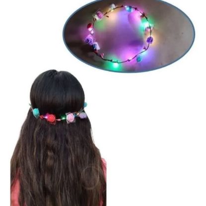 Imagen de Ricolandia 10 pz  Coronas  Diadema Flores Luz Led Fiesta Festival Boda
