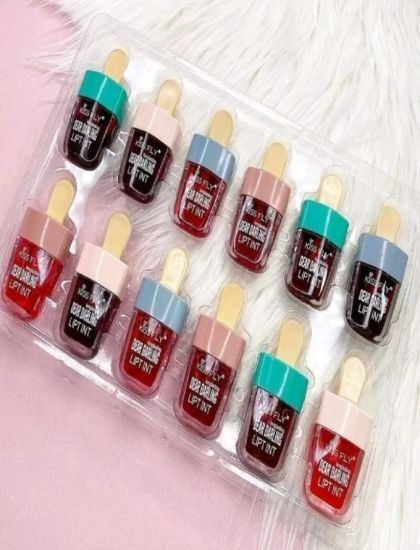 Imagen de Ricolandia Caja Set 12 Tintas De Paleta Para Labios Larga Duración Surtido