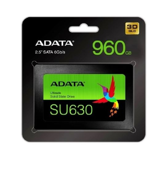 Imagen de UNIDAD DE ESTADO SOLIDO SSD ADATA SU630 960GB 2.5 SATA3 7MM LECT.520 ESCR.450MBS PC LAPTOP