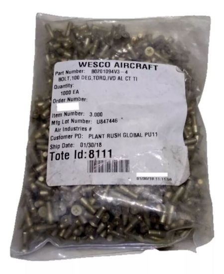 Imagen de 1000 Tornillos De Titanio # Part B0201094v3-4 Wesco Aircraft