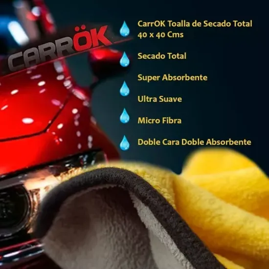 Imagen de Toalla Secado Total Microfibra Carrok Extra Suave 40 X 40cm