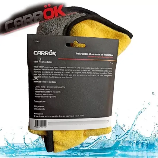 Imagen de Toalla Secado Total Microfibra Carrok Extra Suave 40 X 40cm