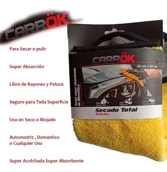 Imagen de Toalla Secado Total Microfibra Carrok Extra Suave 40 X 40cm