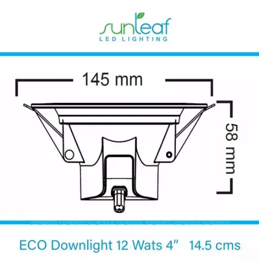 Imagen de Sunleaf Lampara Led Empotrable Techo Eco Downlight 12w 4 Pul