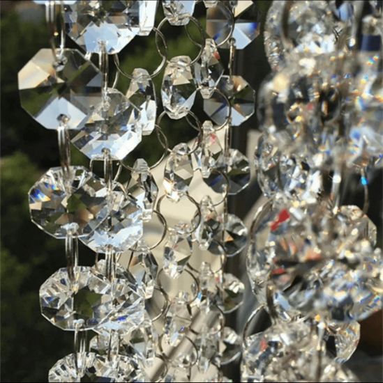 Imagen de 1 Metro De Guirnalda Decorativa De Cristal Octagonal 14mm Y Aro 10mm. 