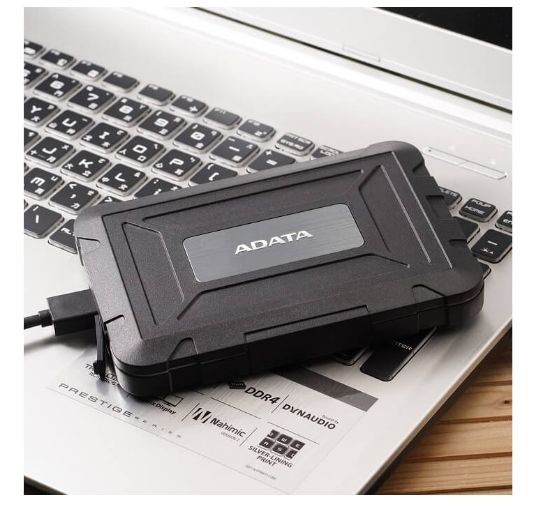 Imagen de Gabinete para disco duro adata ed600 serial ata iii 2.5" negro uso rudo contra agua golpes externo