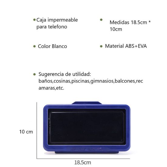 Imagen de Soporte caja teléfono móvil impermeable baño estante TV piscina regadera cocina bañera caja blanco