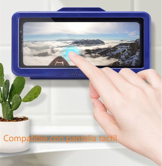 Imagen de Soporte caja teléfono móvil impermeable baño estante TV piscina regadera cocina bañera caja blanco