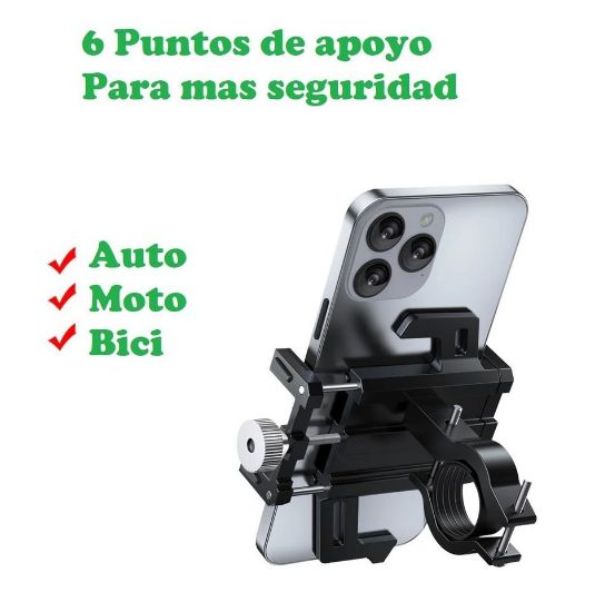 Imagen de Soporte teléfono iphone bicicleta aleación rojo cel navegación GPS metálico moto auto deporte
