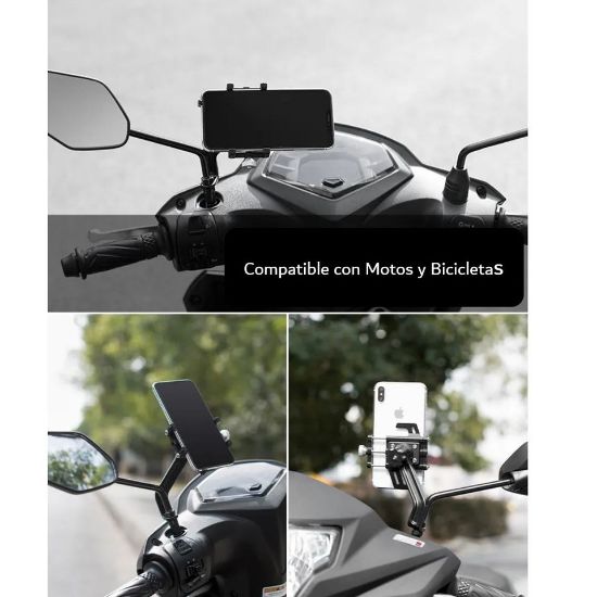 Imagen de Soporte teléfono iphone bicicleta aleación rojo cel navegación GPS metálico moto auto deporte