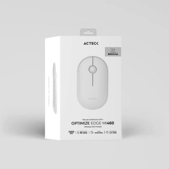 Imagen de Mouse Acteck Óptico Optimize Edge MI460, Inalámbrico, USB-A, 1600DPI, Blanco