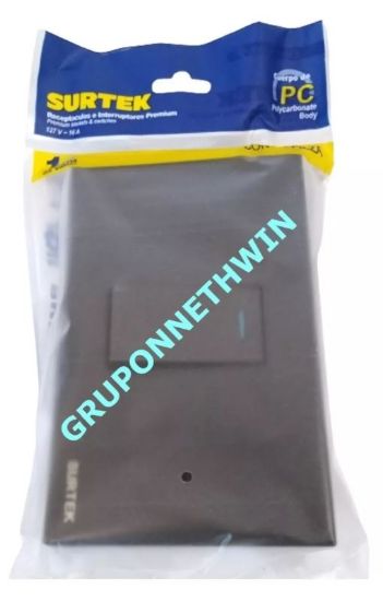 Imagen de 50 Placas Con 1 Apagador Negro 1/3 40000 Ciclos P619n Surtek
