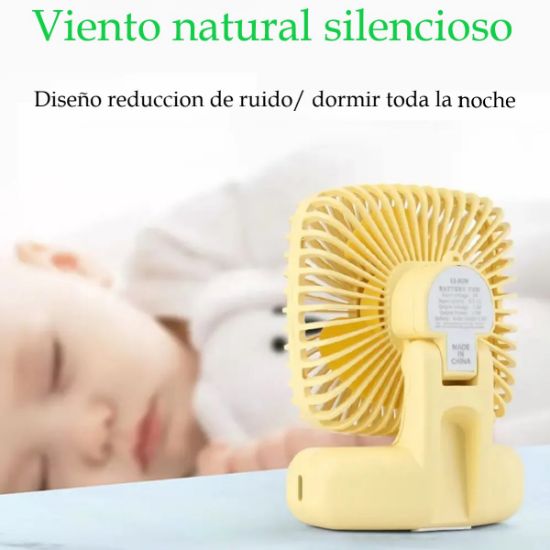 Imagen de Ventilador pequeño verde escritorio hogar Oficina mini portátil tres velocidades Usb silencioso