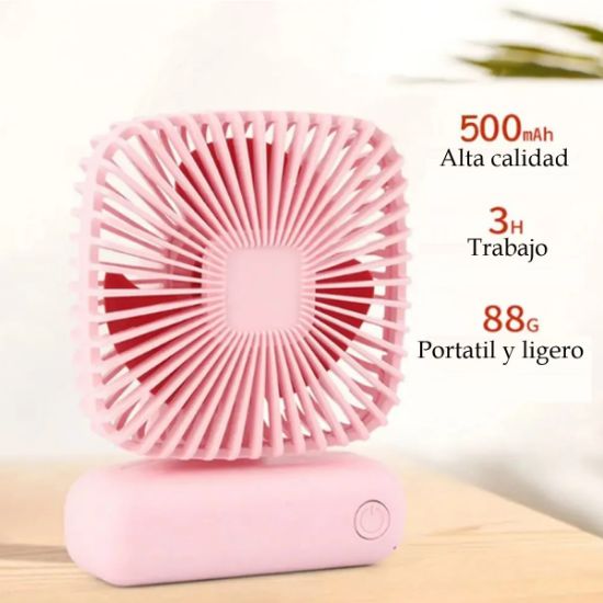 Imagen de Ventilador pequeño verde escritorio hogar Oficina mini portátil tres velocidades Usb silencioso