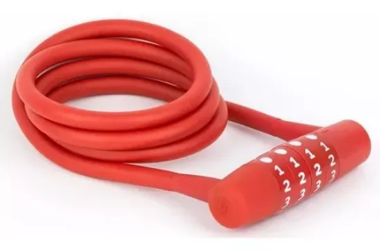 Imagen de Cadena Candado Seguridad Bicicleta Knog Twisted Combo Rojo