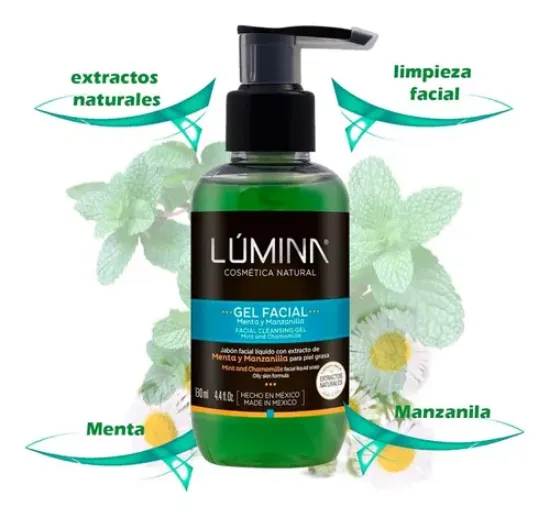 Imagen de Jabón Facial Liquido Gel Menta Y Manzanilla Lúmina 130 Ml