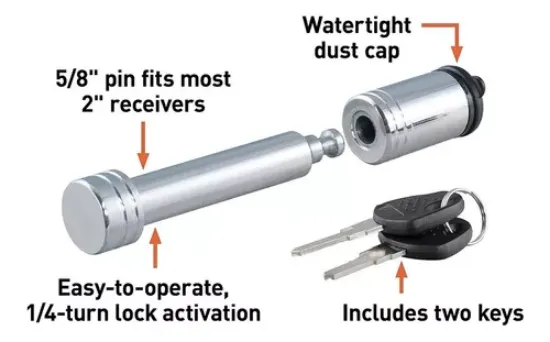 Imagen de Perno Seguridad Con Candado Tiron 2 Curt 23515 Hitch Lock