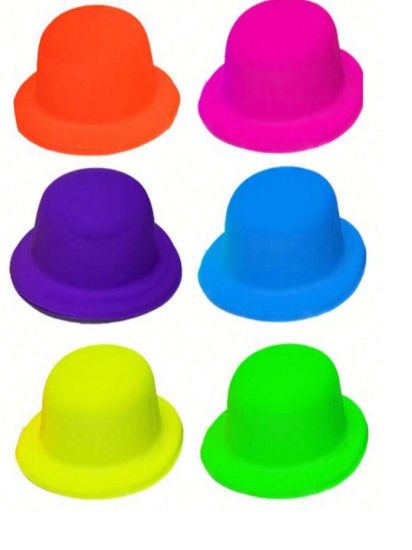 Imagen de 12 Sombreros Gorros Bombin Neon Brillan en Luz Uv Fiesta