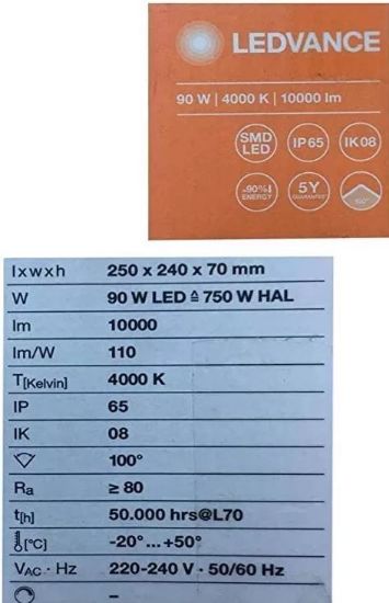 Imagen de Ledvance Proyector Led Floodlight Alta P, 90 W, 4000 K, Ip65