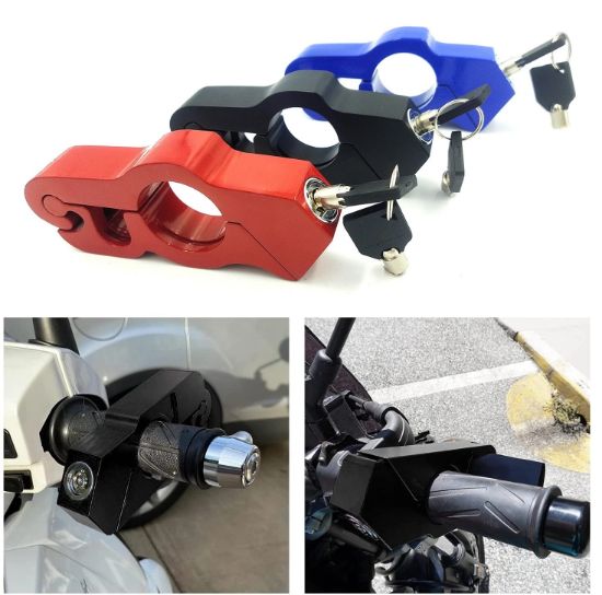 Imagen de Candado antirrobo manillar motocicleta freno tambor vehículo eléctrico negro seguro portátil