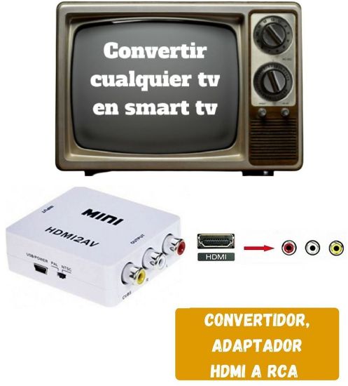 Imagen de Convertidor Adaptador HDMI a RCA 1080p De Audio Y Video tv analógicas tv box negro imagen