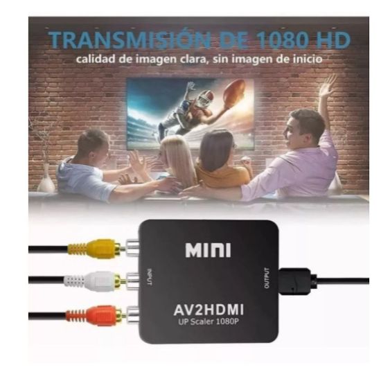 Imagen de Convertidor Adaptador HDMI a RCA 1080p De Audio Y Video tv analógicas tv box negro imagen