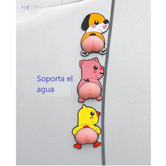 Imagen de Pegatinas multiusos perrito 3D puerta coche evitar colisiones antiarañazos decoración hogar