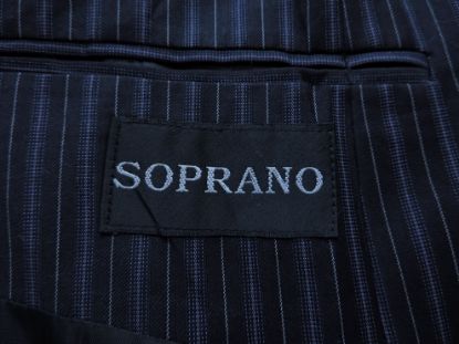 Imagen de Saco Soprano Talla 44 L Hombre Original Negro / Azul A Rayas