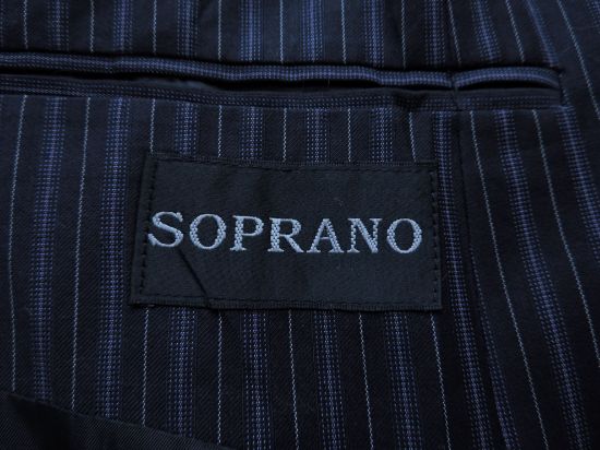 Imagen de Saco Soprano Talla 44 L Hombre Original Negro / Azul A Rayas