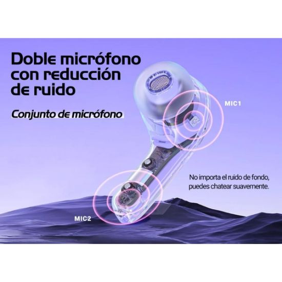 Imagen de Audífonos azul audio inalámbricos Bluetooth diadema deportivos juegos manos libres táctil led luz