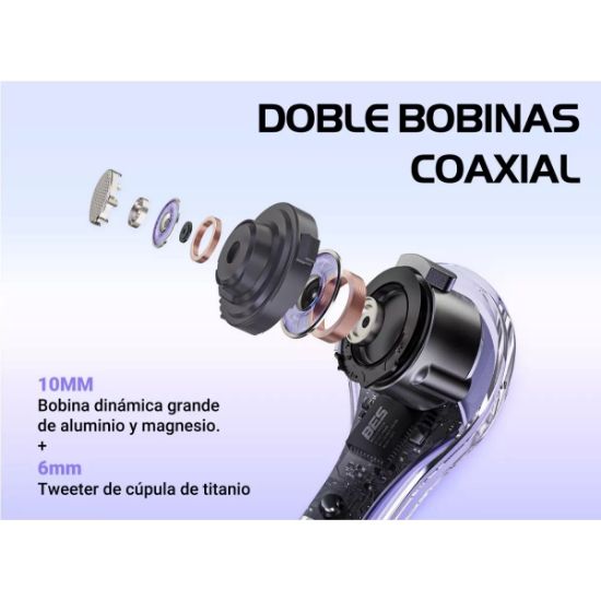 Imagen de Audífonos azul audio inalámbricos Bluetooth diadema deportivos juegos manos libres táctil led luz