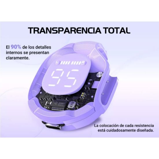 Imagen de Audífonos azul audio inalámbricos Bluetooth diadema deportivos juegos manos libres táctil led luz