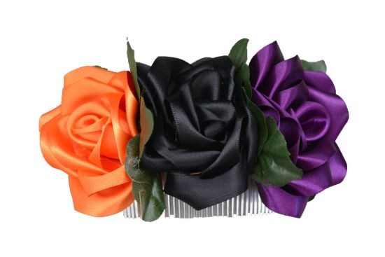 Imagen de tocado  de rosas  en peineta tocado para baile regional o ceremonia 