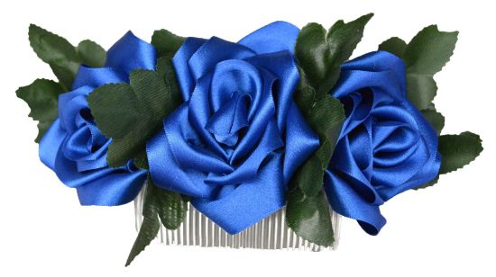 Imagen de tocado  de rosas  en peineta tocado para baile regional o ceremonia 