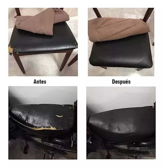 Imagen de Cinta parche 30cm negro reparación cuero autoadhesiva pegatinas asientos coche bolsas muebles