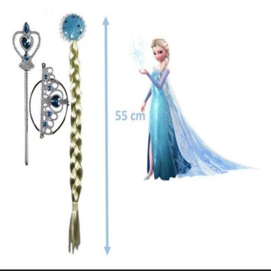 Imagen de Ricolandia Trenza De Elsa,  De Frosen Con Corona Y Varita 