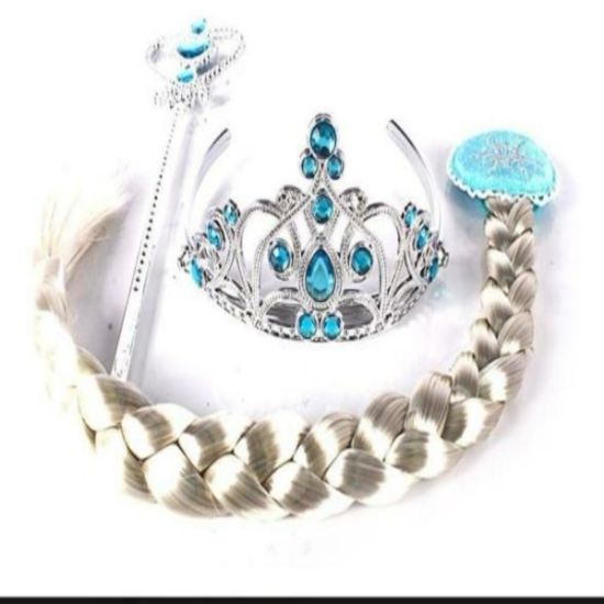 Imagen de Ricolandia Trenza De Elsa,  De Frosen Con Corona Y Varita 