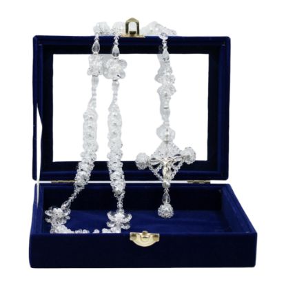 Imagen de Lazo Y Rosario De Perlas y  Cristal Cortado Importado, Para Boda, Matrimonio.