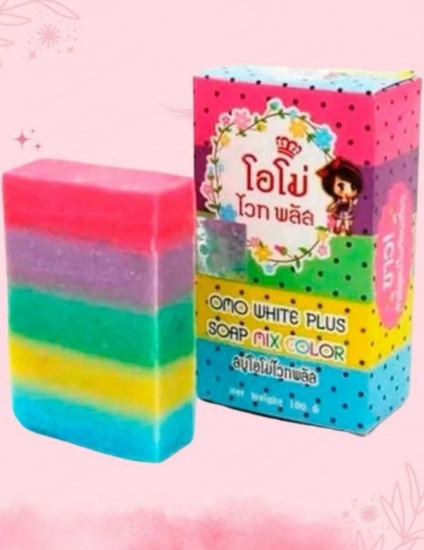 Imagen de 6PZ Jabón Aclarante Tailandés Soapmix Color Omo White Plus