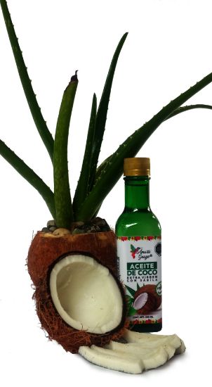 Imagen de AMARTE GUAYO ACEITE DE COCO EXTRA VIRGEN CON SABILA BOTELLA VIDRIO 250ML