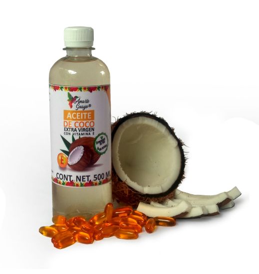 Imagen de AMARTE GUAYO ACEITE DE COCO EXTRA VIRGEN CON VITAMINA E BOTELLA PET 500ML