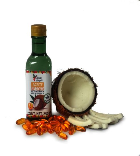 Imagen de AMARTE GUAYO ACEITE DE COCO EXTRA VIRGEN CON VITAMINA E BOTELLA VIDRIO 250ML