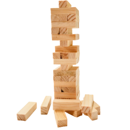 Imagen de 2 Torres De Bloques Naturales| Juego De Mesa | 20.5x4.5x4.5