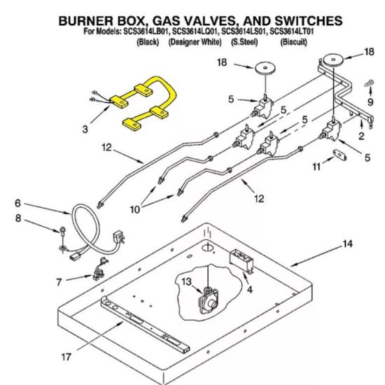Imagen de Interruptor Arnés De Encendido P/chispa Whirlpool Wp3191334