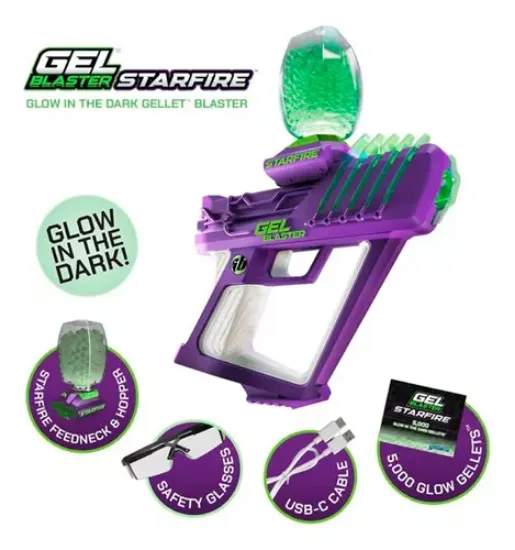 Imagen de Pistola Gel Gellets Star Fire De Gel Blaster Brilla De Noche