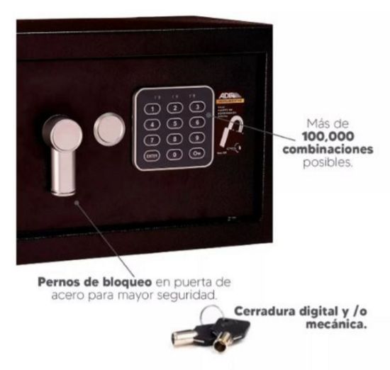 Imagen de Caja Fuerte Combinación Digital Alta Seguridad 12" Color Negro