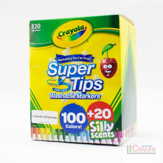 Imagen de Plumones Crayola Super tips 100 piezas + 20 Silly Scents