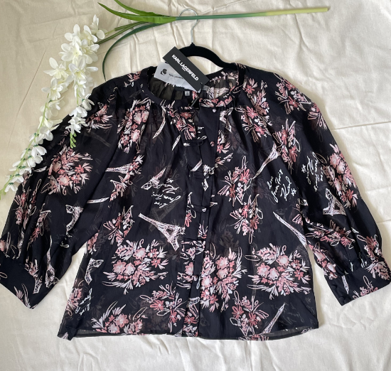 Imagen de Blusa manga larga traslúcida KARL LAGERFELD