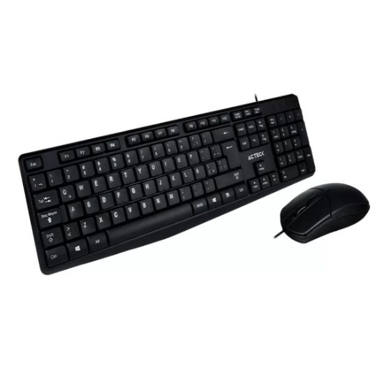 Imagen de Combo Mk210 Teclado Mouse 1600 Dpi Alámbrico Creator Mk210 pc negro cable usb